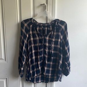 American Eagle Navy/Pink Blouse